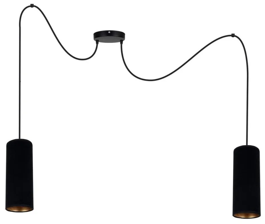 Csillár zsinóron AVALO 2xE27/60W/230V pók fekete