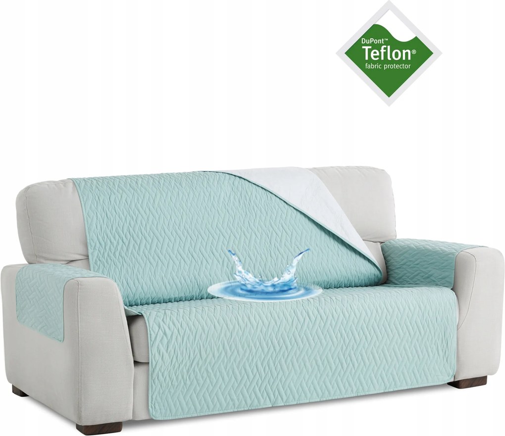 Vízálló ágytakaró kétszemélyes kanapéhoz plusz teflonvédő menta 130 cm