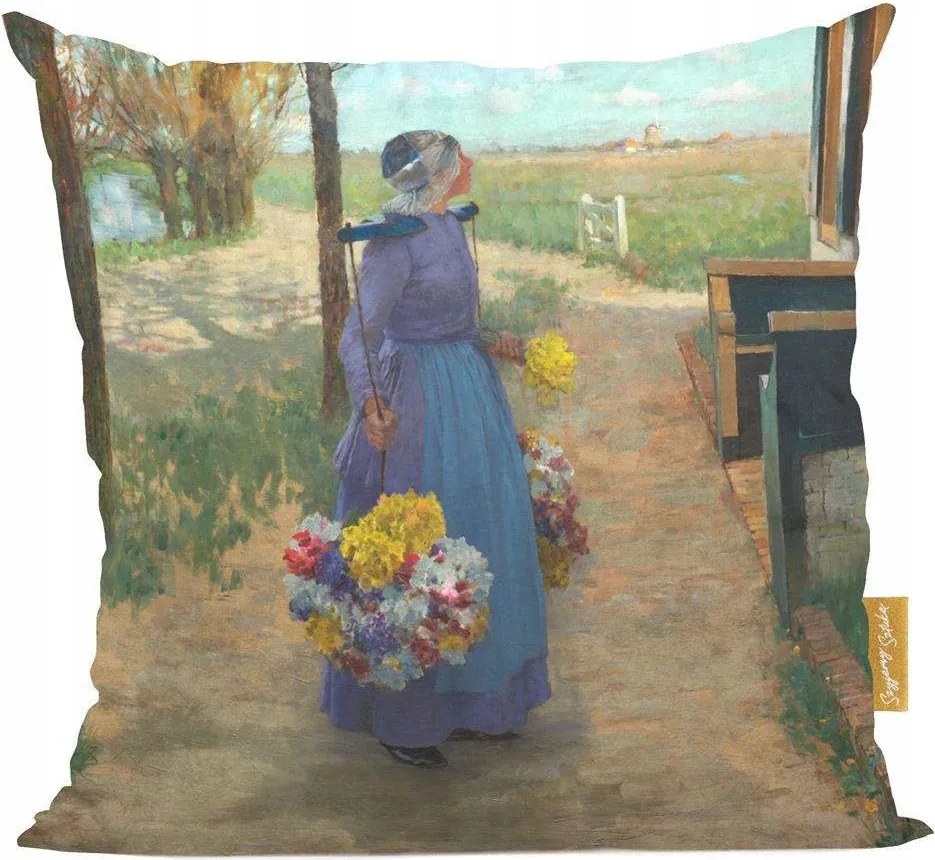 Virágos lány párna Hollandiában George