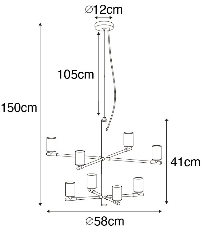 Modern függőlámpa fekete 8-as - Osprey