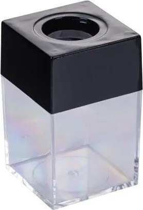 Gemkapocstartó, mágneses, négyszögletű, OFFICE PRODUCTS, átlátszó-fekete (D8461190)