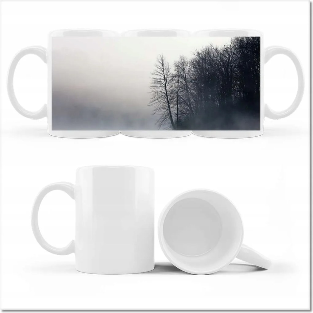 Fényképes bögre Ködös erdő Tél