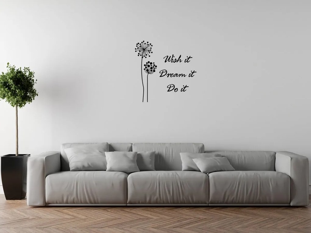 Gario Falmatrica Wish it dream it do it Szín: Fekete-Matt, Méret: 50 x 50 cm