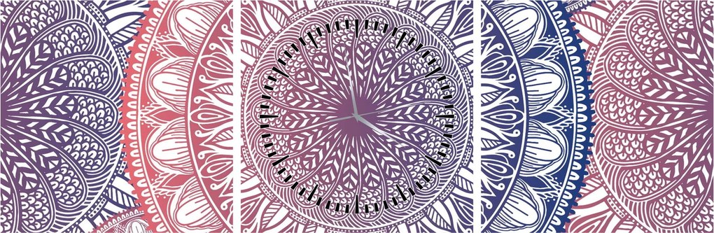 Mandala kép (órával) (90x30 cm)
