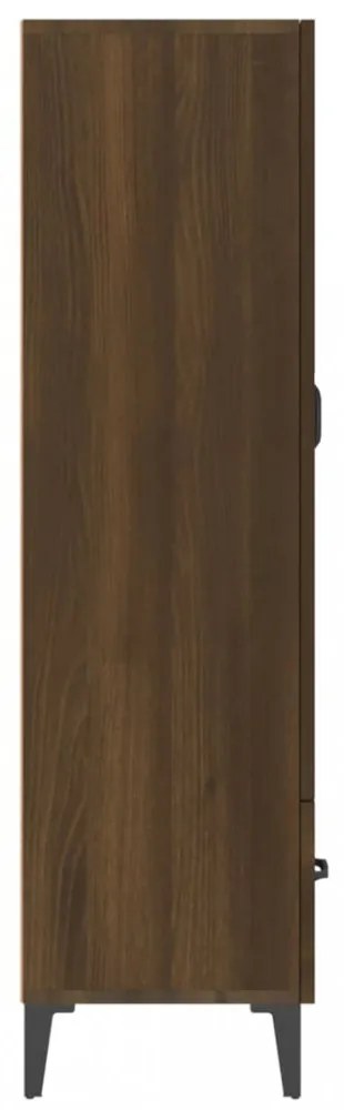 barna tölgy színű szerelt fa tálalószekrény 70 x 31 x 115 cm