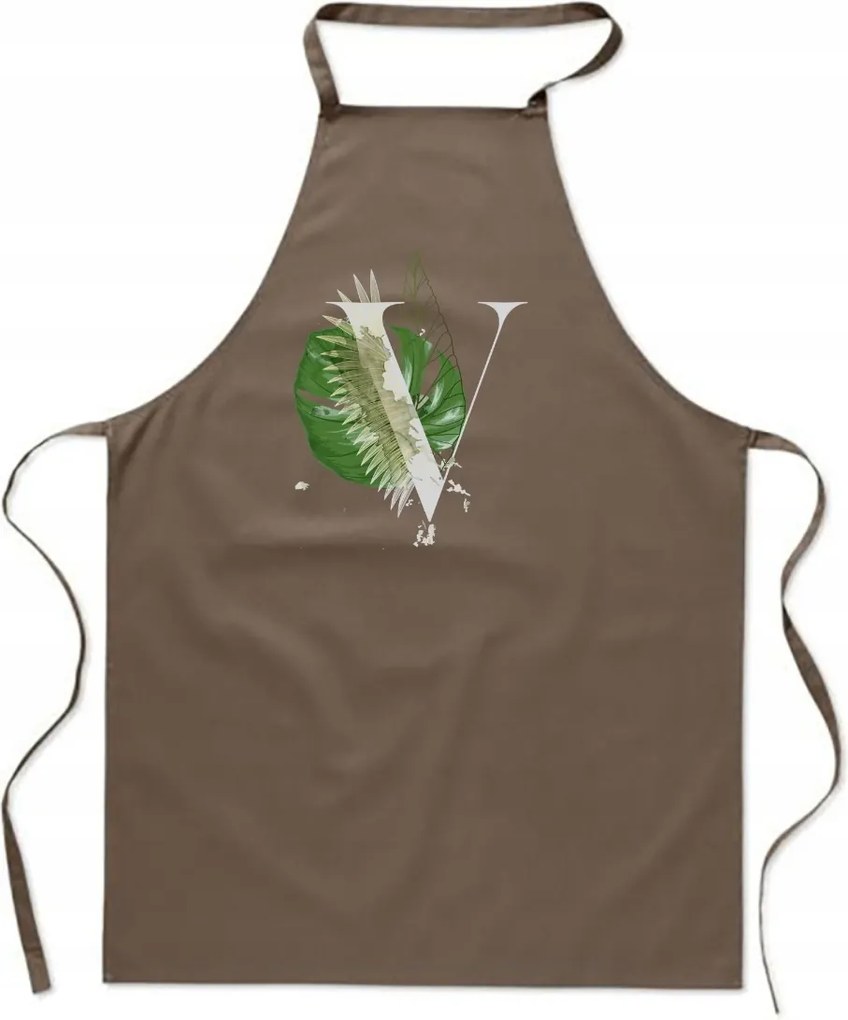 Konyhai Kötény Bézs V Betűvel Vegan Victoria Vanessa FA_405_b