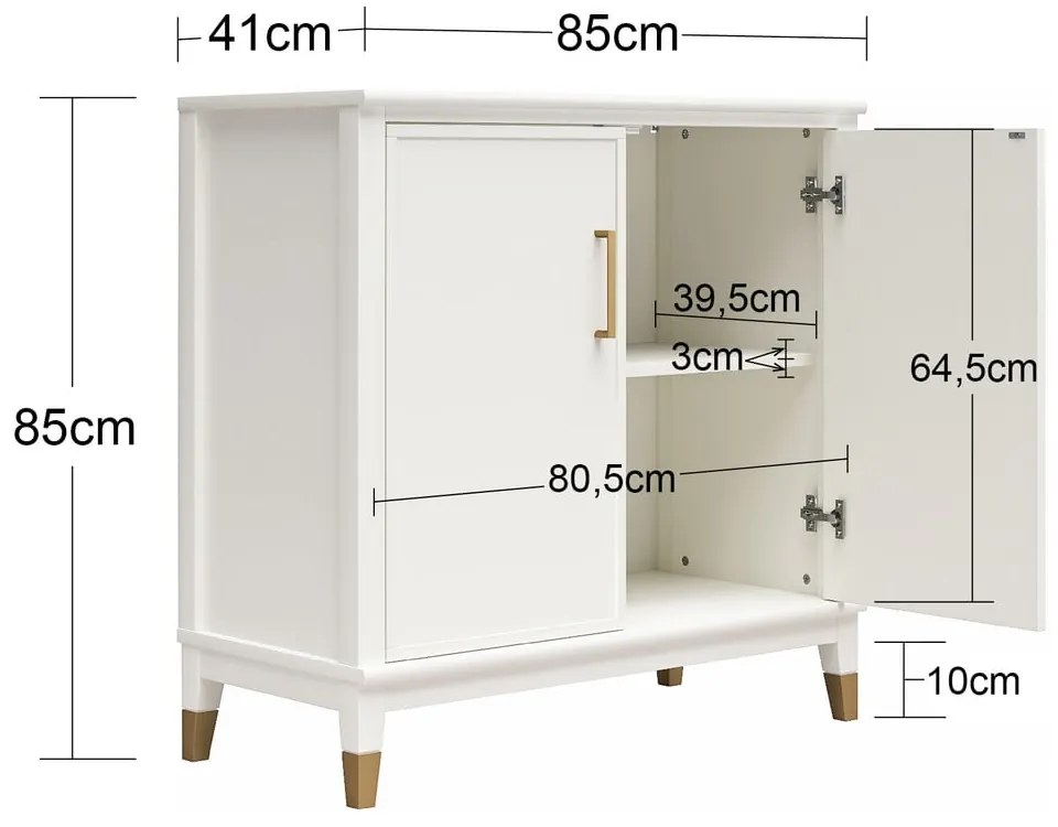 Rózsaszín szekrény 86x85x41 cm Westerleigh – CosmoLiving by Cosmopolitan
