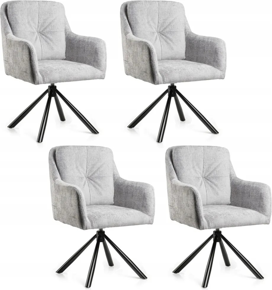 4 db-os Idaho szék szett szürke, kárpitozott autós nappali