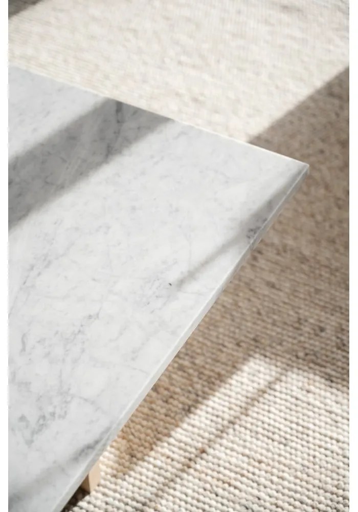 Fehér-barna márvány dohányzóasztal 90x90 cm Brooksville - Rowico