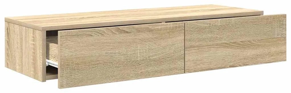 Falipolc fiókokkal sonoma tölgy 100x36x19 cm műszaki fa