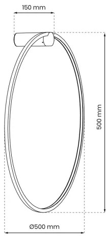 LED fali lámpa SATURNO LED/25W/230V 50 cm átmérő IP44 arany