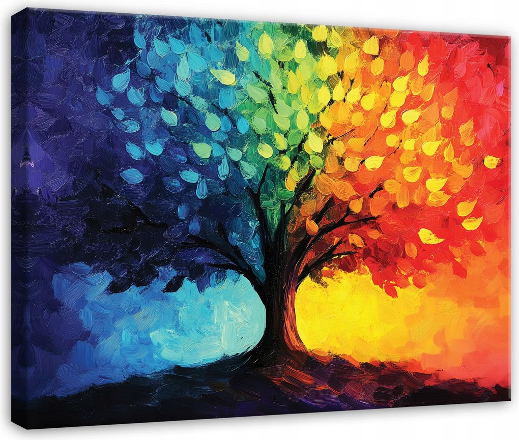 Vászonkép Fa Absztrakt Színes Hálószoba Nappali Vászon 100x70