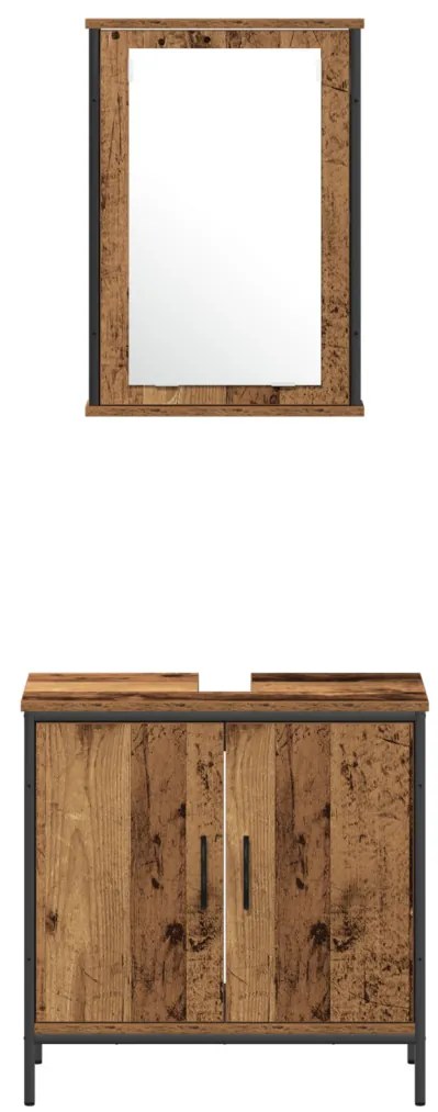 Fürdőszoba bútor szett 4 pcs Barna 33 x 33 x 185.5 cm Faanyag
