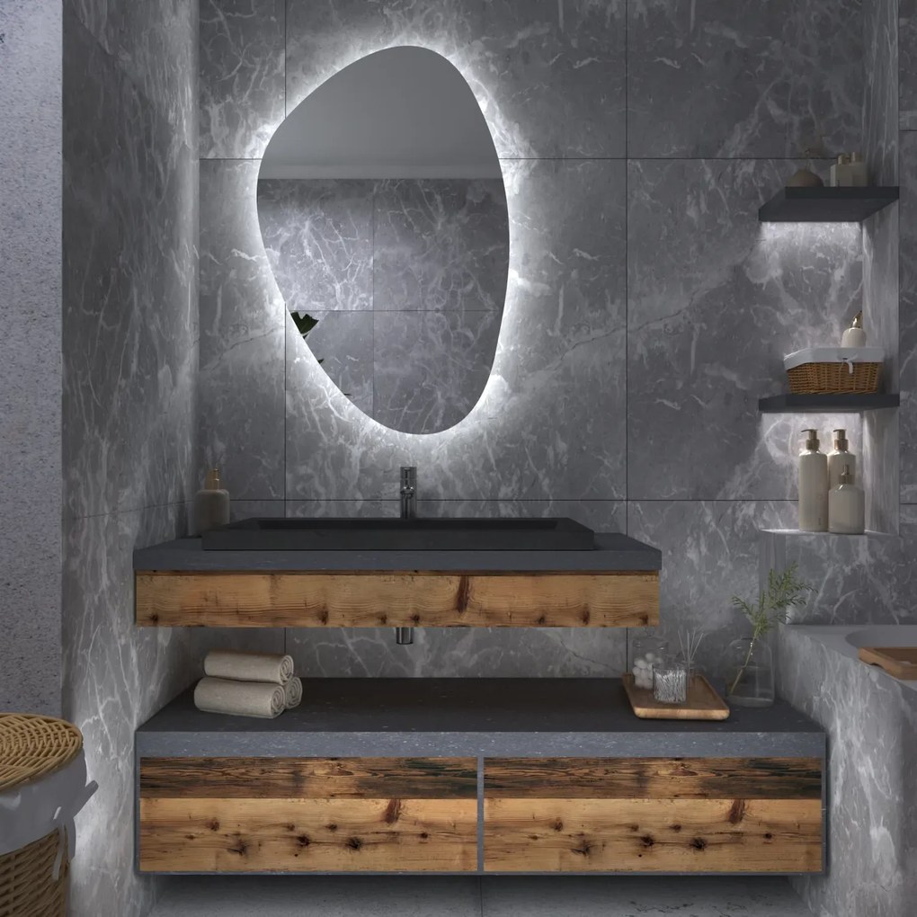 Atipikus tükör LED világítással G7