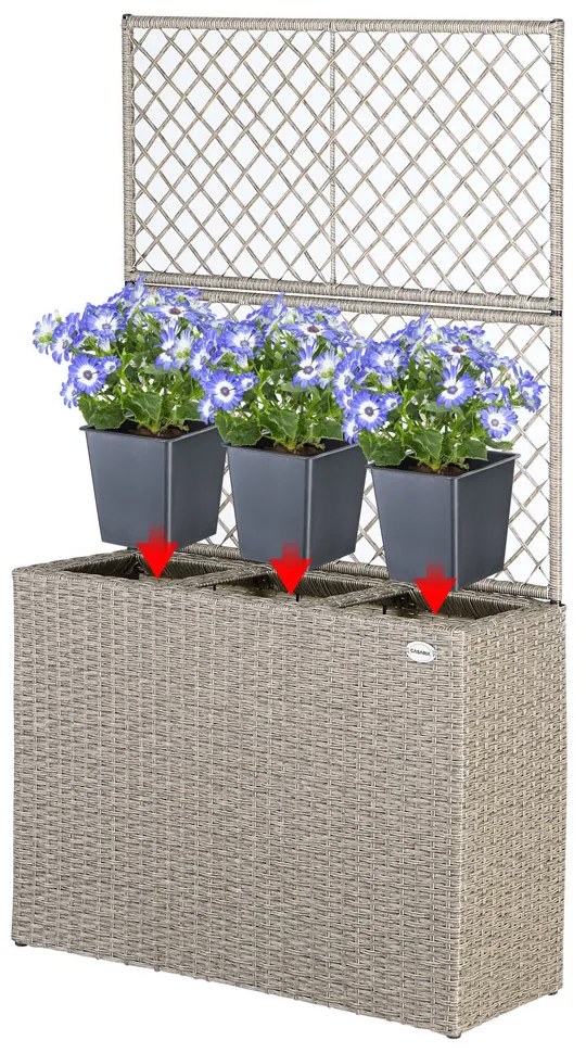 Casaria® Virág box fonott betéttel - krém