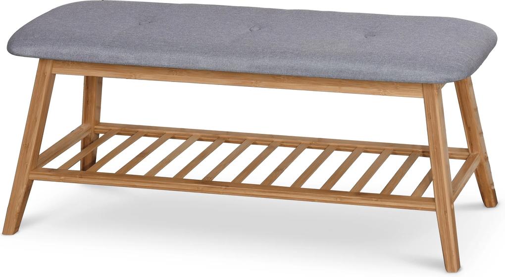 Szürke ülőpad bambusz szerkezettel ST15
