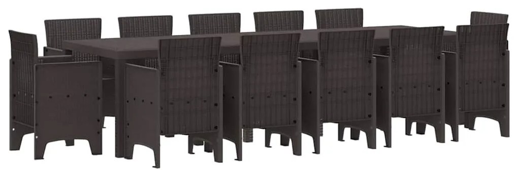 Kert étkező szett 13 pcs Barna Poli rattan