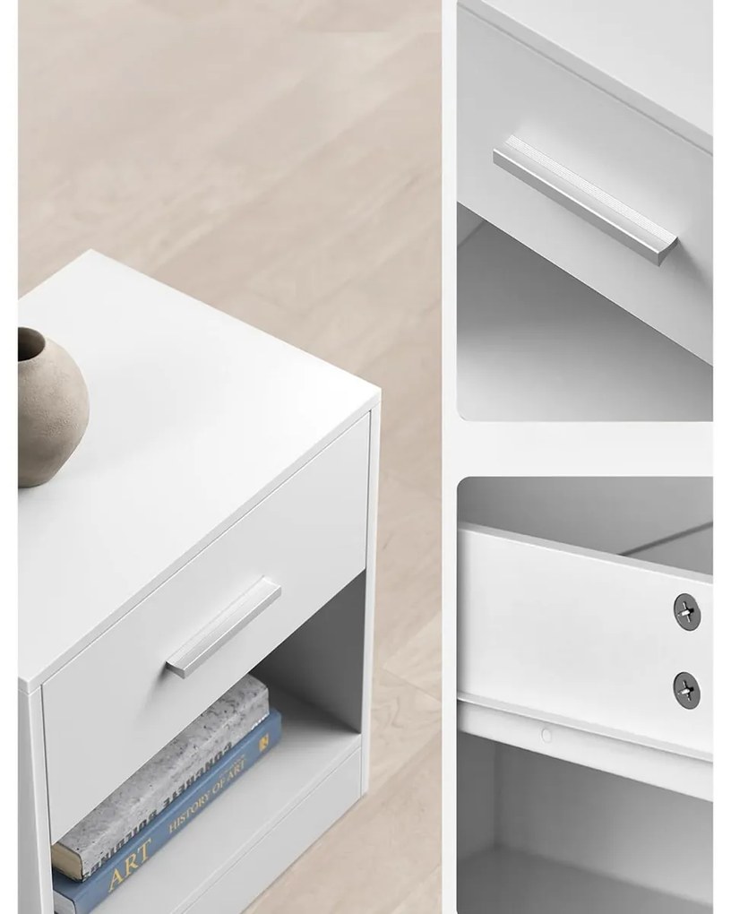 E1081 WT éjjeliszekrény szett, fehér, 2 db