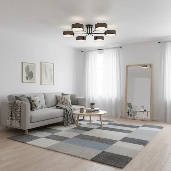 Felületre szerelhető csillár MAGA 6xE14/10W/230V barna