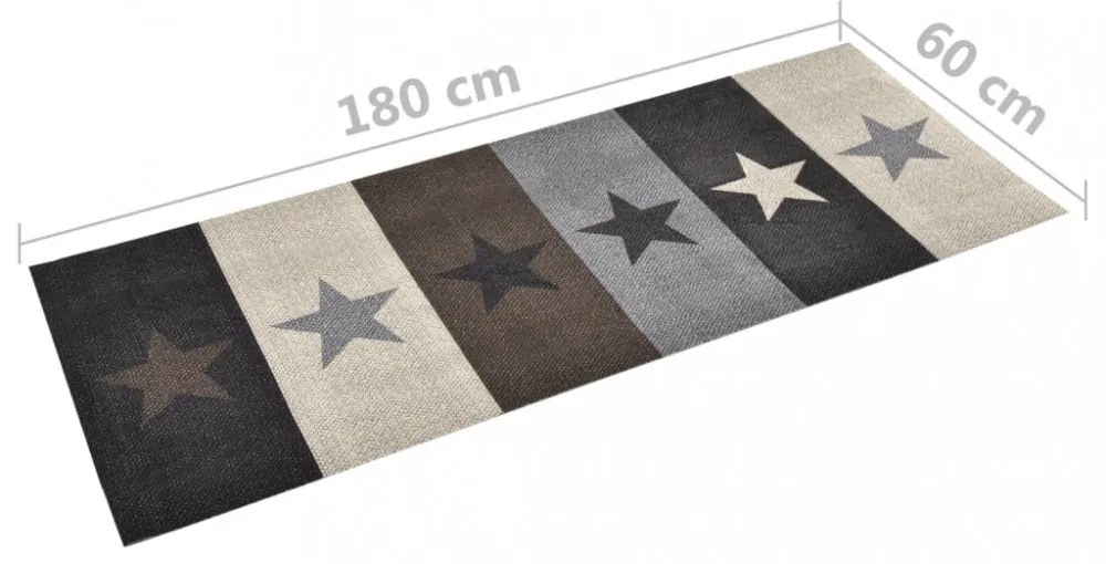 csillagmintás mosható konyhai szőnyeg 60 x 180 cm