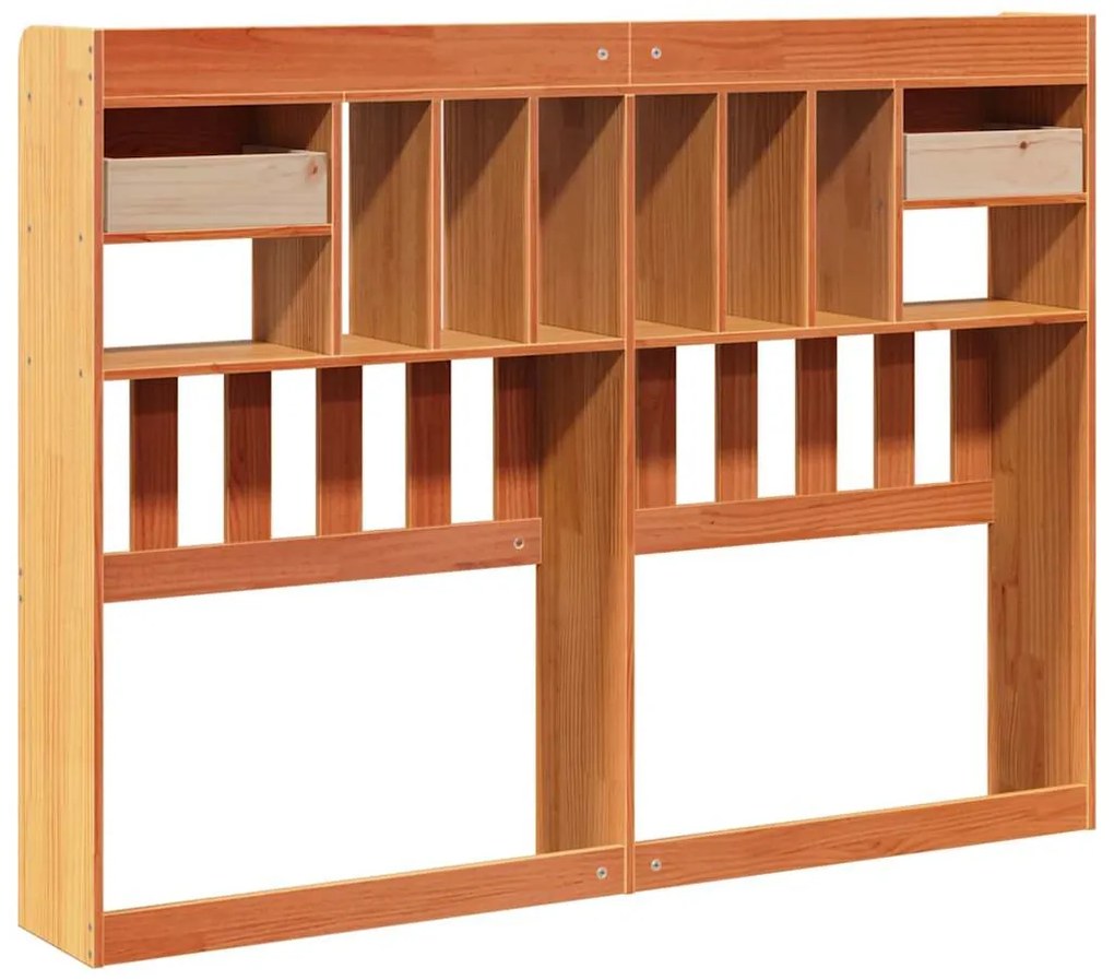 viaszbarna tömör fenyőfa fejtámla tárolóval 140 cm