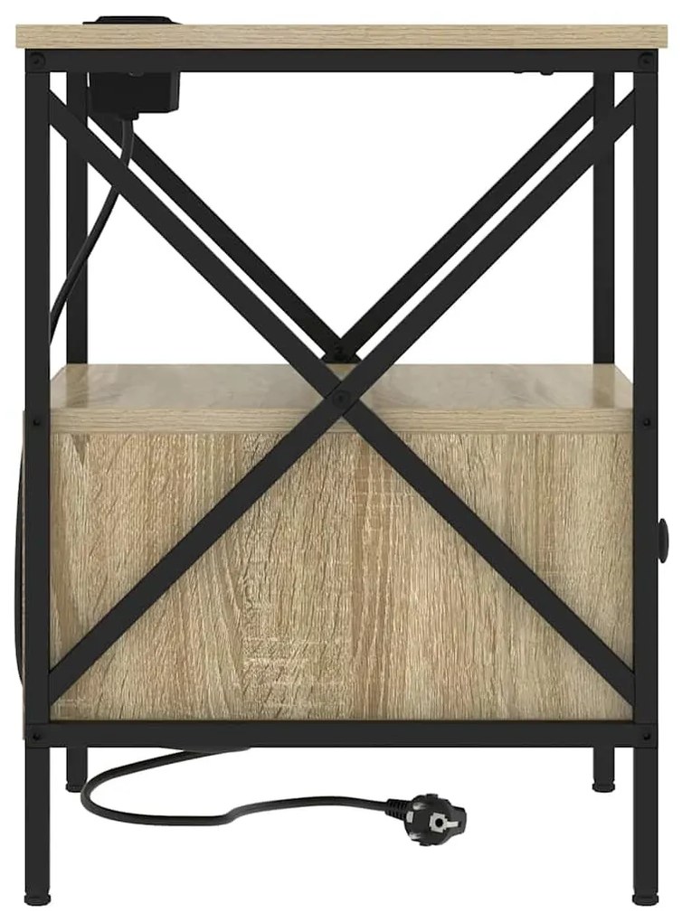 vidaXL Éjjeliszekrény 2 pcs Sonoma tölgy 41,5 x 40,5 x 55 cm Faanyag