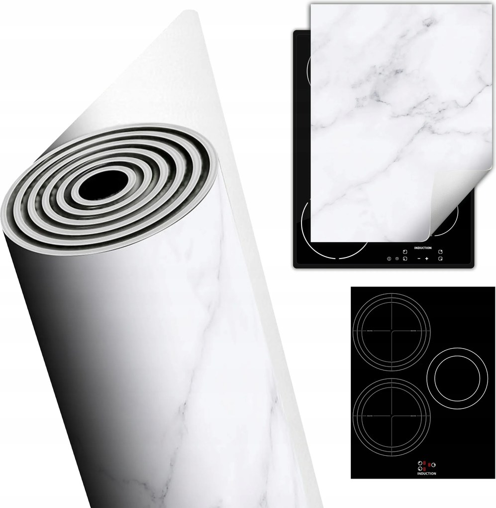 Tűzhelyvédő Szőnyeg Asztallap Dekoráció 40x52 fehér márvány