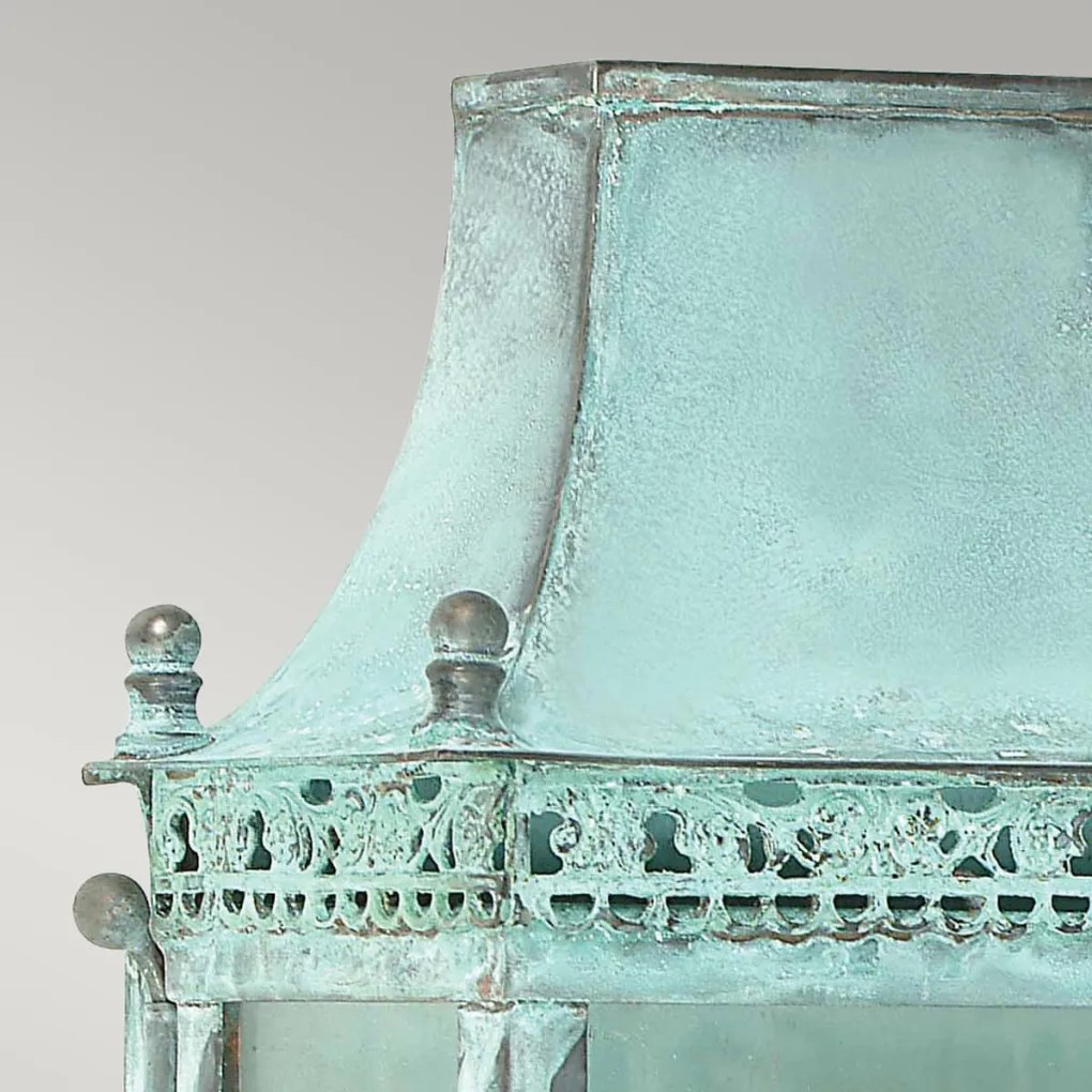 ELSTEAD REGENTS-PARK-V REGENTS Klasszikus Kültéri Fali Lámpa Patina, Átlátszó, Zöld E27 IP44