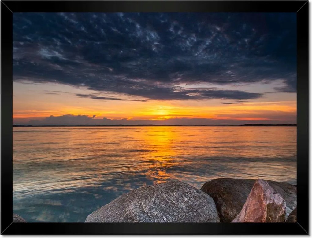 Poszterek keretben 40x30 Sziklák Tenger Nap