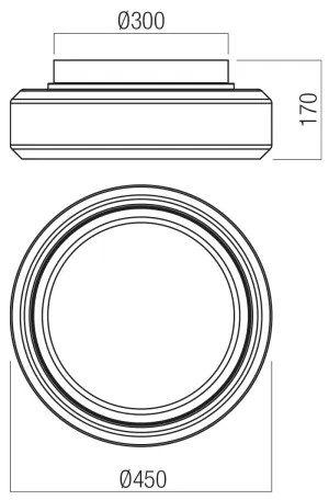 Redo 01-3590 - LED Mennyezeti lámpa SOLERA LED/36W/230V 45 cm CRI 93 3000/4000K