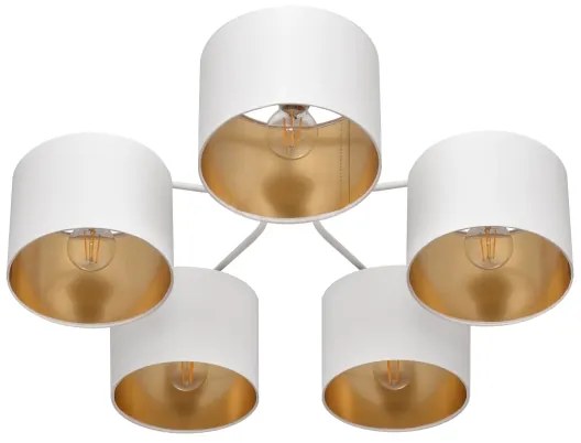 Felületre szerelhető csillár ALBA 5xE27/15W/230V fehér/arany