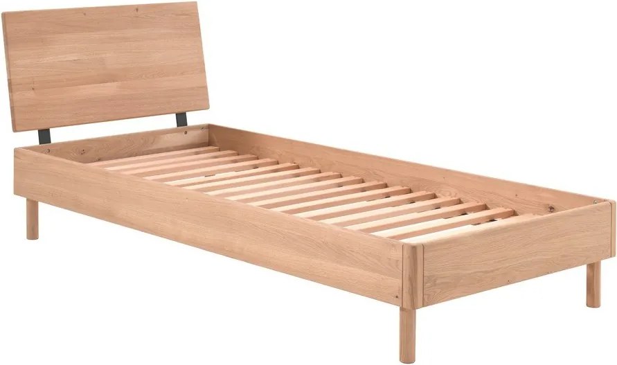 Natúr színű tölgyfa egyszemélyes ágy ágyráccsal 90x200 cm Forrest – Vipack