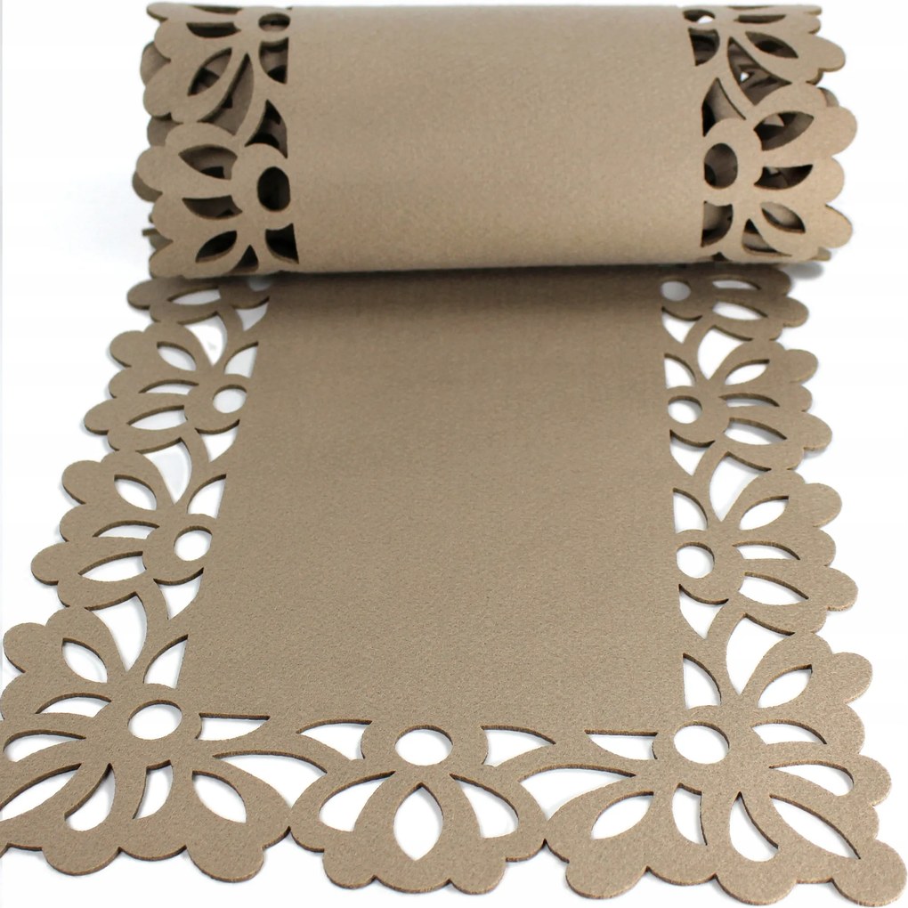 Poliészter filc futófelület bézs 150 cm Pola mintás