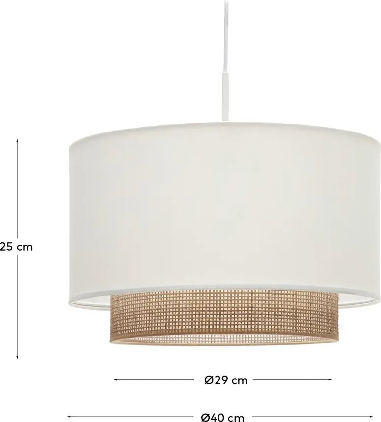 Fehér-natúr színű textil lámpabúra ø 40 cm Erna – Kave Home