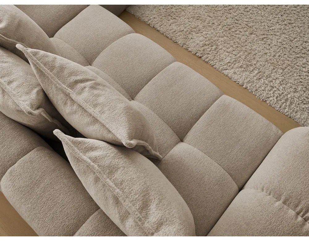 Szürkésbarna zsenília kinyitható-tárolóhelyes sarokkanapé (jobb oldali-L alakú) Everest – Bobochic Paris