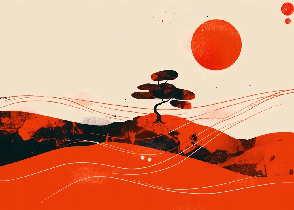 Poszter 70x50cm Piros sivatagi tájképek