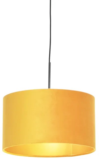 Lógólámpa bársony árnyékolóval okker arannyal 35 cm - Combi