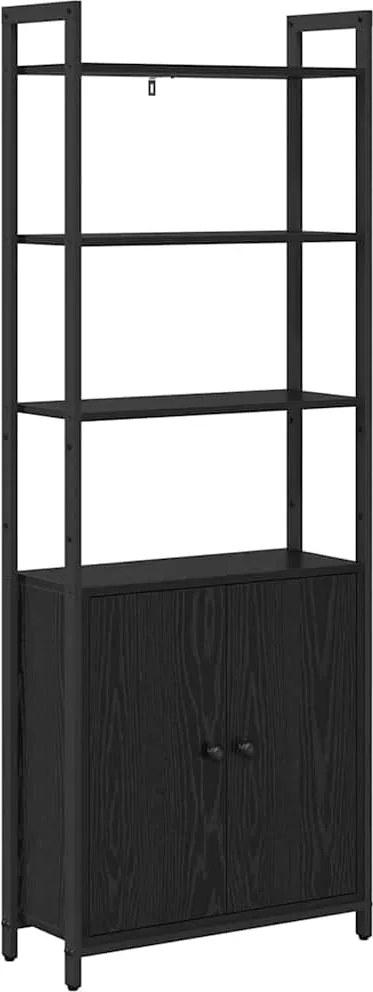 vidaXL Könyvespolc Fekete tölgy 60 x 24 x 161 cm Faanyag