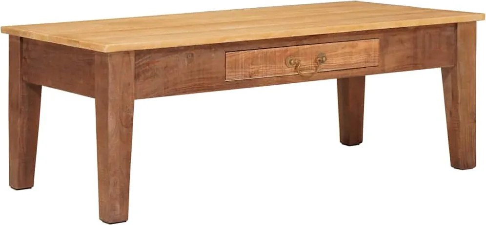 vidaXL Dohányzóasztal fiókkal Barna 110 x 55 x 40 cm Tömör Mangófát