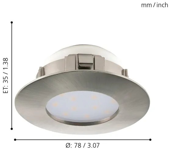 Eglo 95819 - LED Beépíthető lámpa PINEDA 1xLED/4,9W/230V