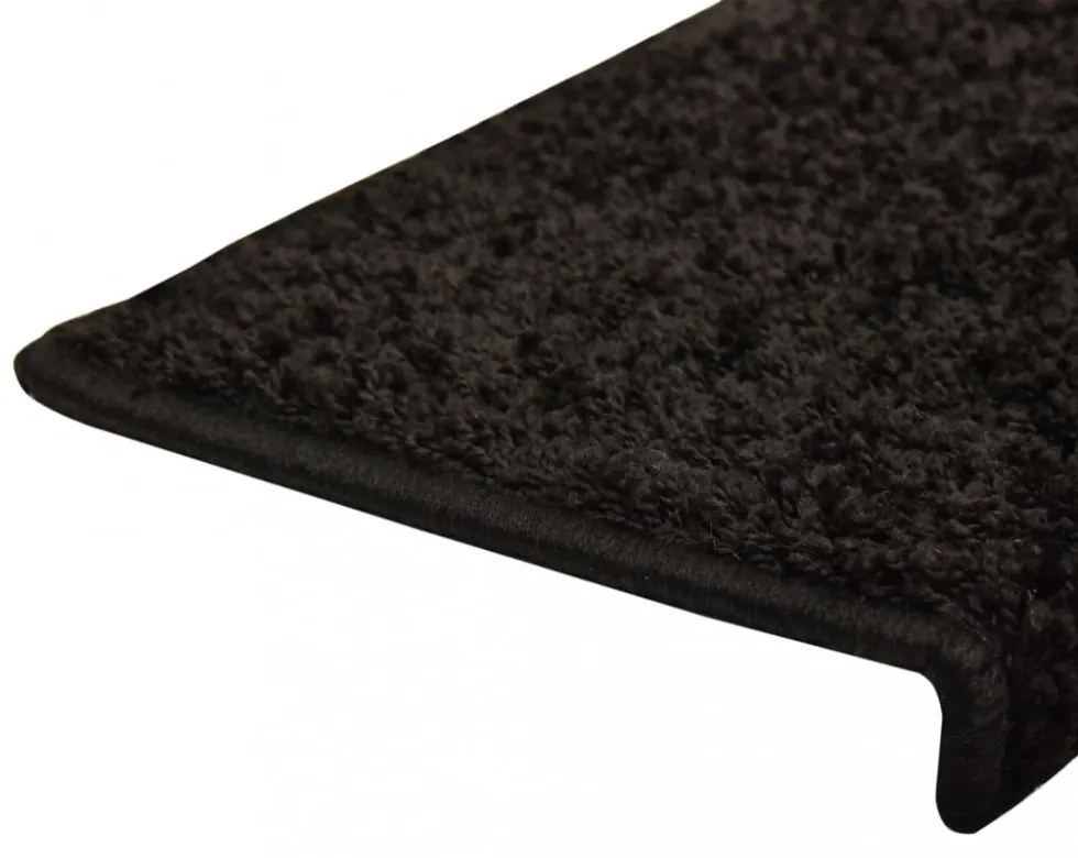 10 db fekete lépcsőszőnyeg, téglalap alakú széllel, 65 x 21 x 4 cm