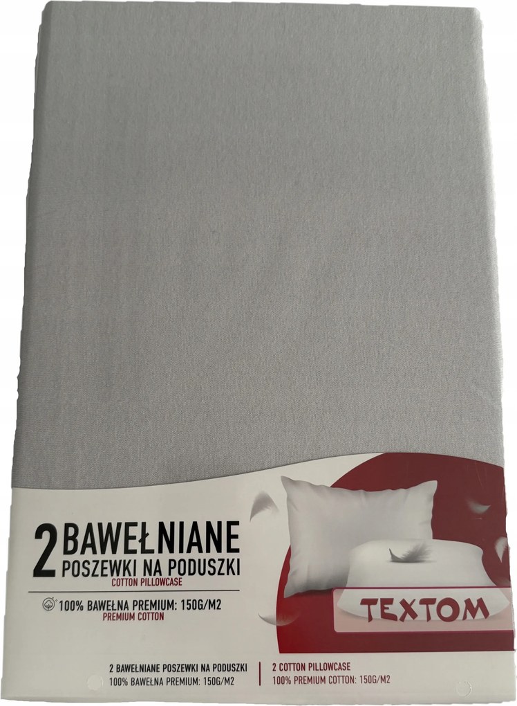 2x Párnahuzat 70x80 Prémium Pamut Cipzáras Vastag 150G Szürke