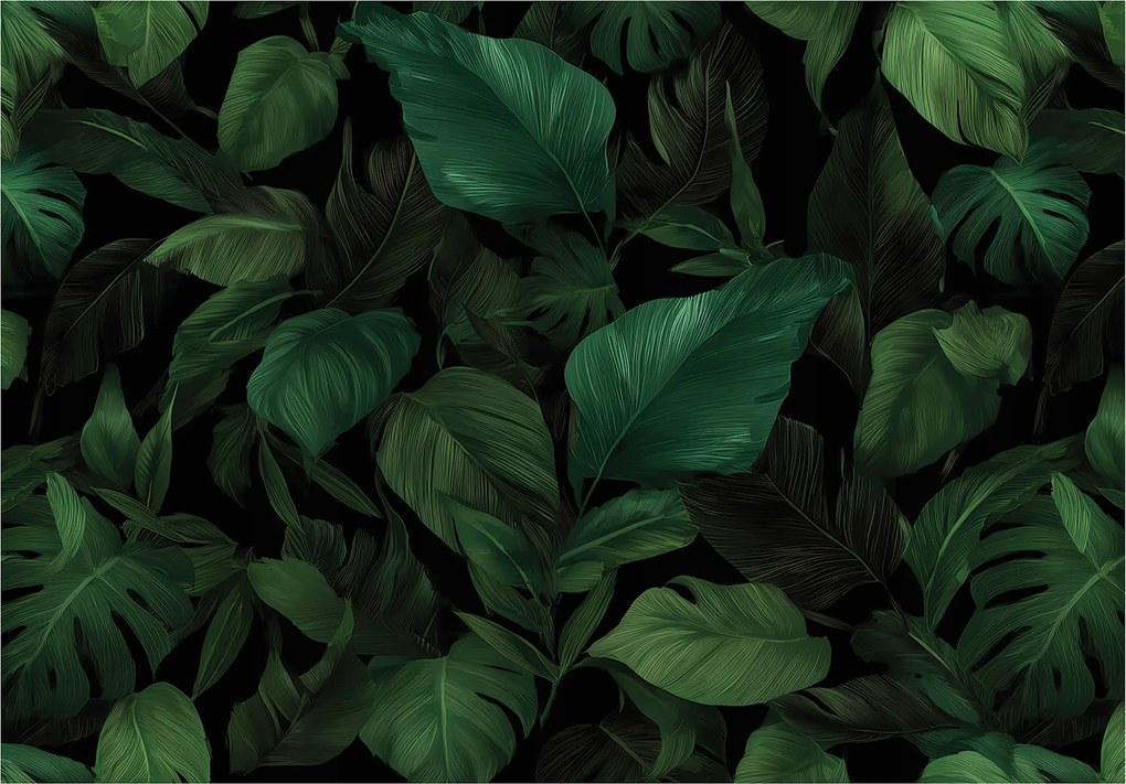 Fotótapéta Levelek Természet Zöld Hálószoba Nappali Tapéta Flizelina 200x140