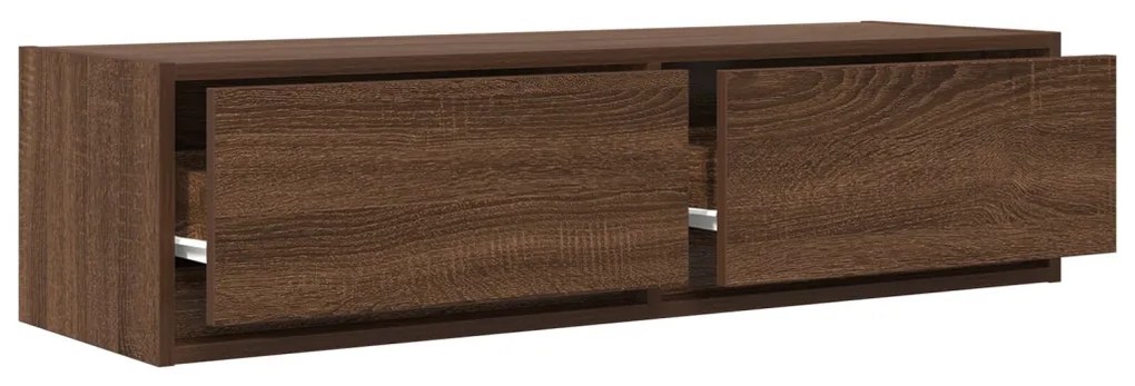 TV Szekrény Barna Tölgy 100x31x25,5 cm Szerelt Fa