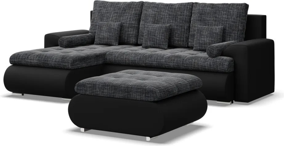 Tokio sarokkanapé, 2 ágyneműtartóval, bársony, jobboldali, bézs