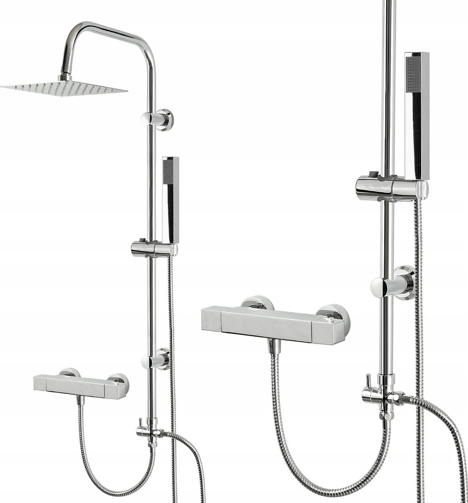 Zuhanyoszlop Szett Esőztető Termosztát Csaptelep