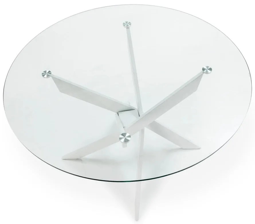 Kerek étkezőasztal üveg asztallappal 120x120 cm Ruth – Marckeric