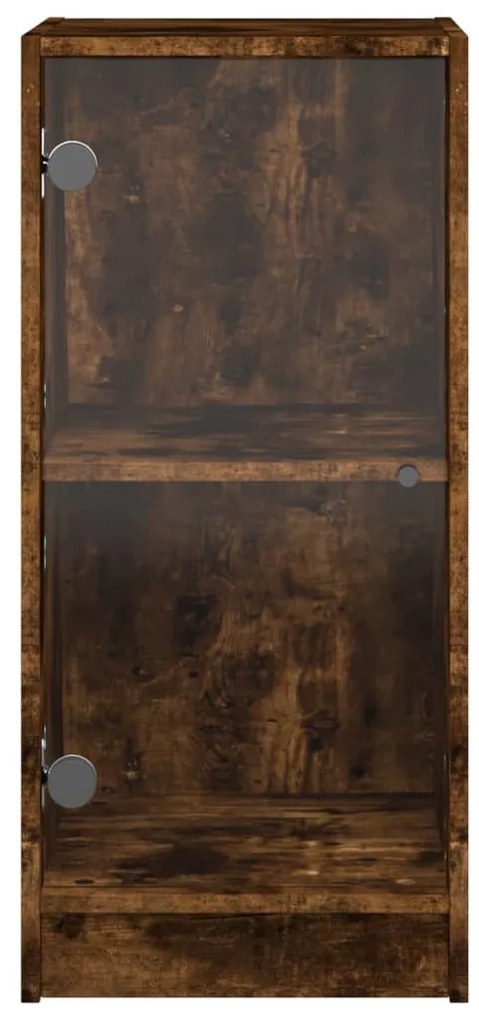 füstös tölgy színű kisszekrény üvegajtókkal 35 x 37 x 75,5 cm