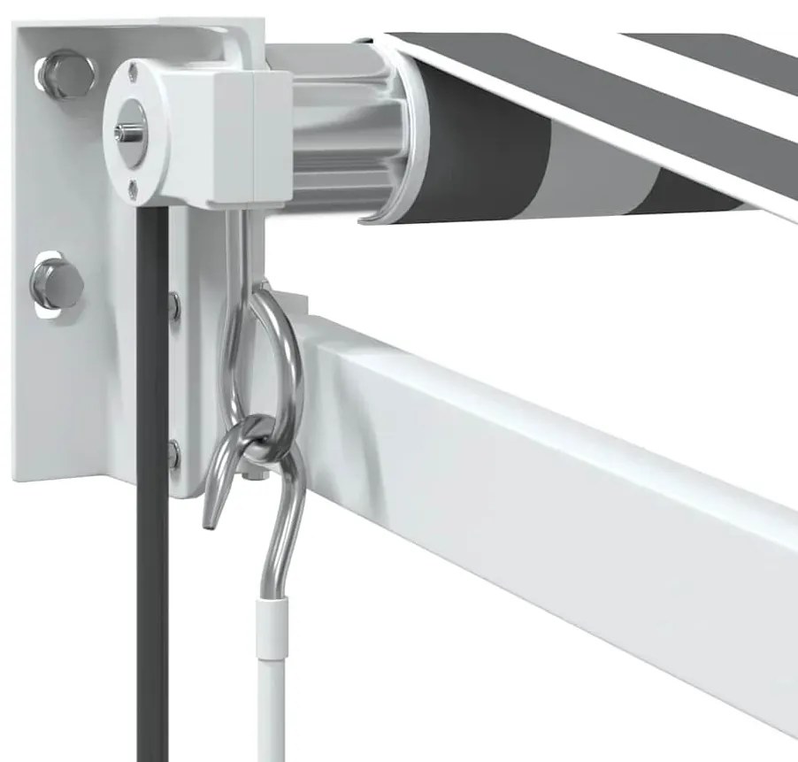 antracit/fehér szövet/alumínium behúzható napellenző 3,5x2,5m