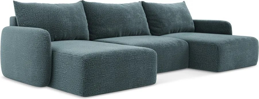 Türkiz kinyitható-tárolóhelyes sarokkanapé Kalena – Makamii